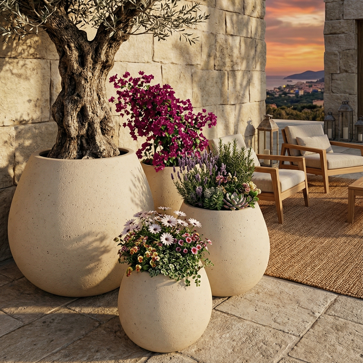 MUND Hafif Beton Saksı 